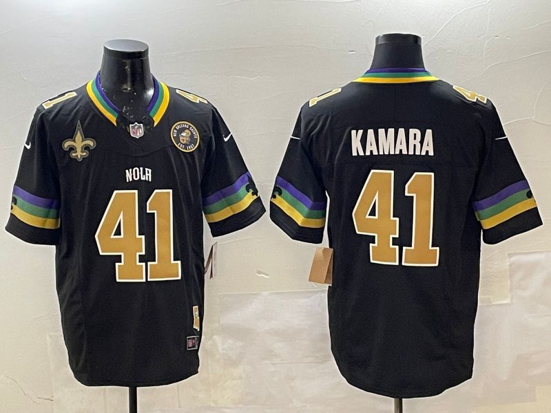 Men New Orleans Saints #41 Kamara Black three generations 2025 Nike Limited NFL Jersey style 2